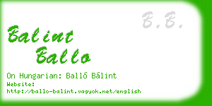 balint ballo business card