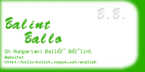 balint ballo business card